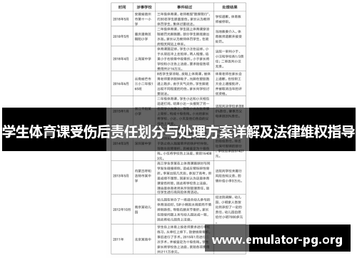 学生体育课受伤后责任划分与处理方案详解及法律维权指导